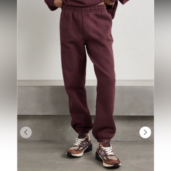 Anine Bing Karter Joggers Burgundy Size Medium NEW Women's Burgundy Sweatpants - Picture 2 of 16